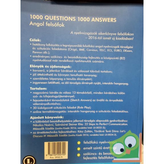 Némethné Hock Ildikó, Kész Zoltán: 1000 Questions 1000 Answers (angol felsőfok, C1)