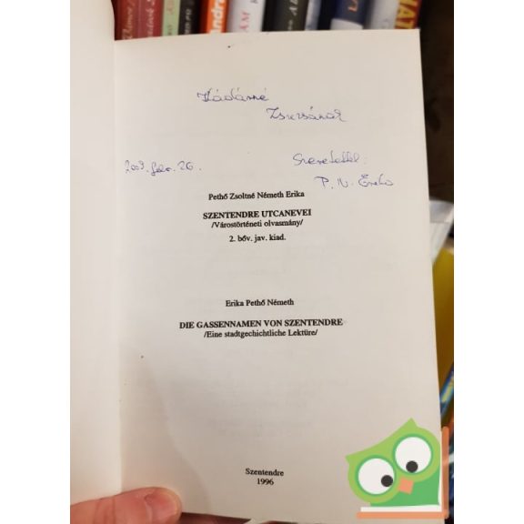 Pethő Zsoltné, Németh Erika: Szentendre utcanevei (Dedikált)