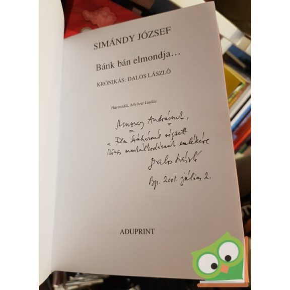 Simándy József: Bánk Bán elmondja (Dedikált)