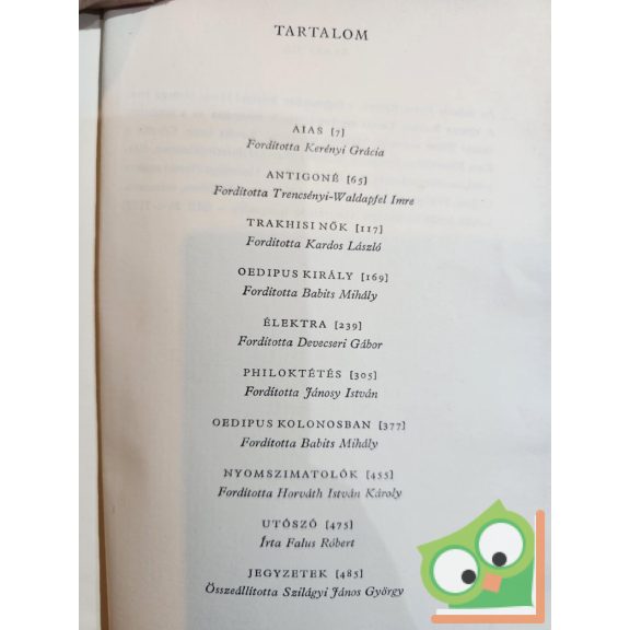 Sophoklés Sophoklés drámái (Bibliotheca Classica)