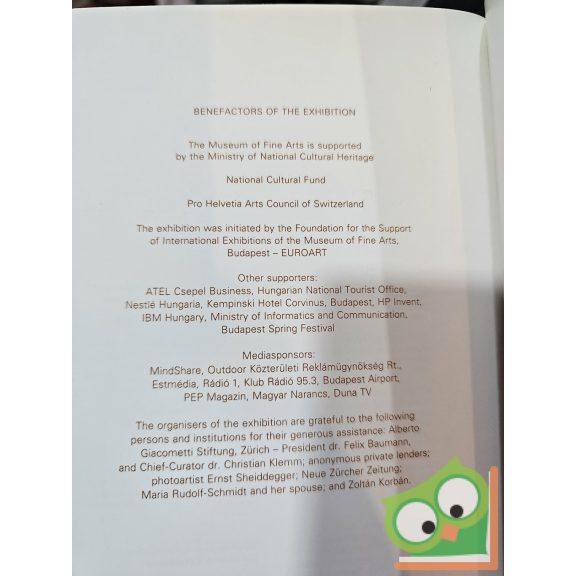 Bálványos Anna (szerk.): Alberto Giacometti 1901–1966  Művek a zürichi Alberto Giacometti Stiftungból és más gyűjteményekből (kétnyelvű magyar-angol)