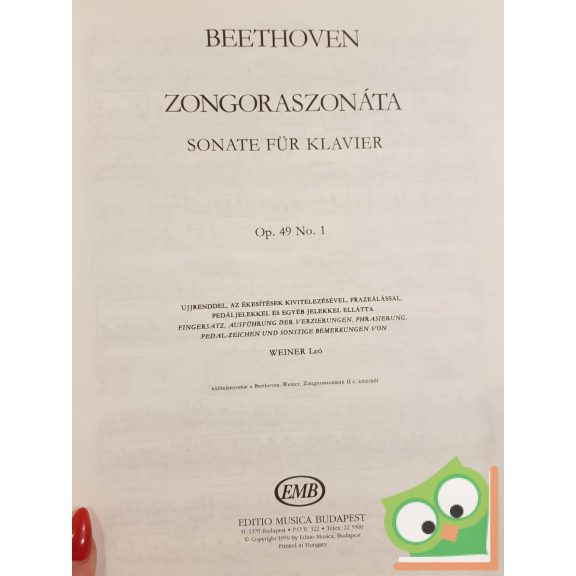 Beethoven: Zongoraszonáta Op. 49 No. 1  (Z. 7885)
