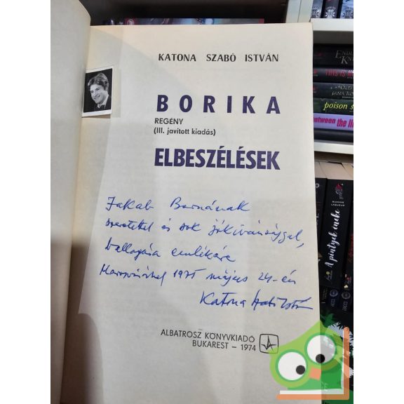 Katona Szabó István: Borika/Elbeszélések (dedikált)