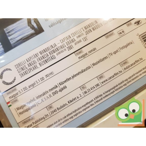 Corelli kapitány mandolinja (DVD)