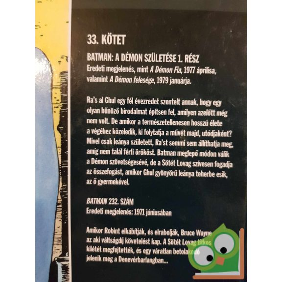 DC Nagy képregénygyűjtemény 33: Batman: A Démon születése 1.