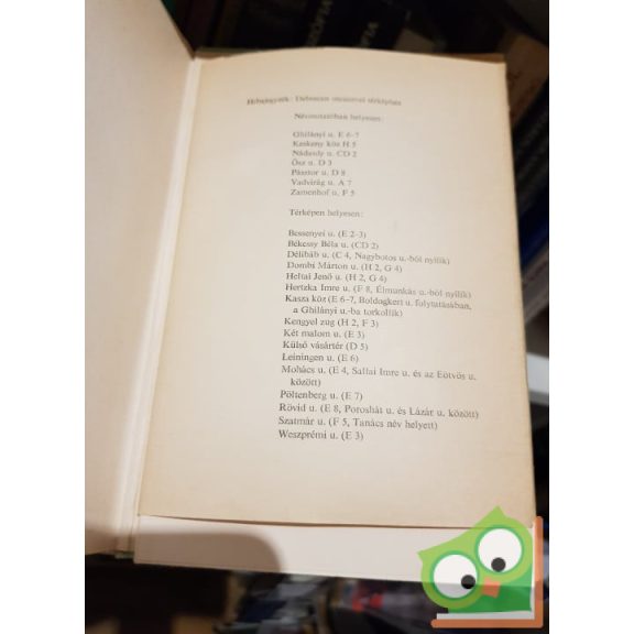 Nábrádi Mihály (szerk.): Debrecen utcanevei (Térkép melléklettel)