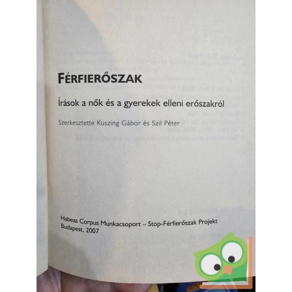Kuszing Gábor, Szil Péter (szerk.): Férfierőszak (ritka)