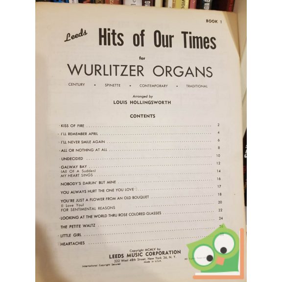 Leeds Hits of Our Times for Wurlitzer Organs