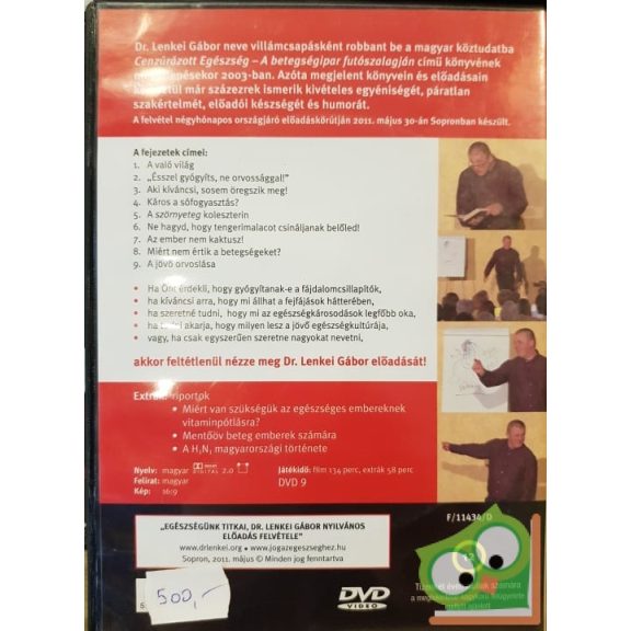 Dr. Lenkei Gábor:  Egészségünk titkai (DVD)