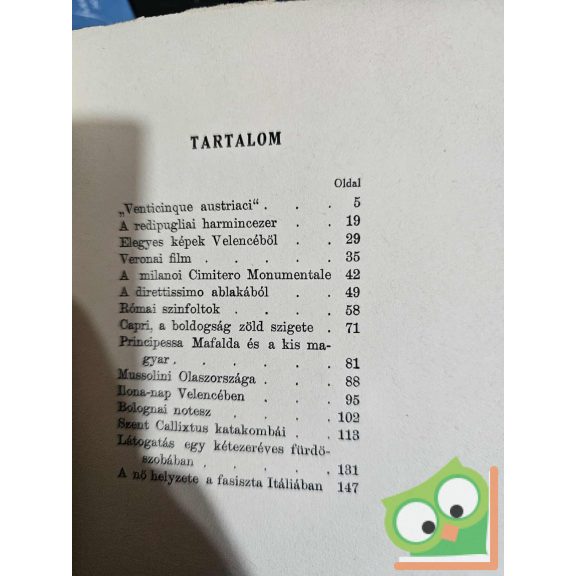 Péchy-Horváth Rezső: Azúregű Itáliám (1932, ritka, dedikált példány)