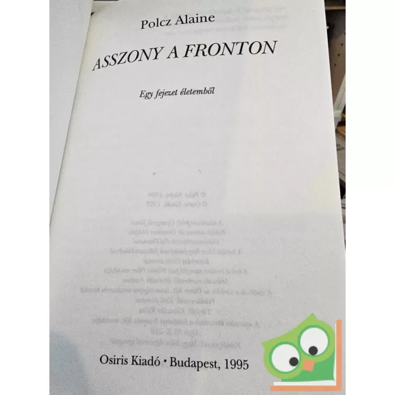 Polcz Alaine: Asszony a fronton (ritka)