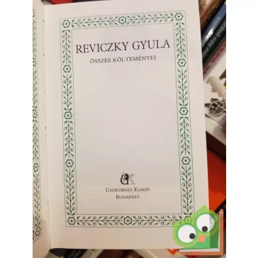Reviczky Gyula: Reviczky Gyula összes költeményei