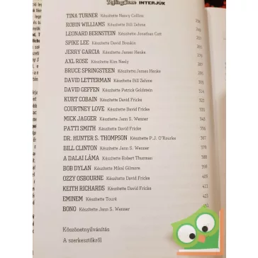   Jann S. Wenner (szerk.), John Levy (szerk.): Rolling Stone - Interjúk ( Jann S.  Wenner előszavával)