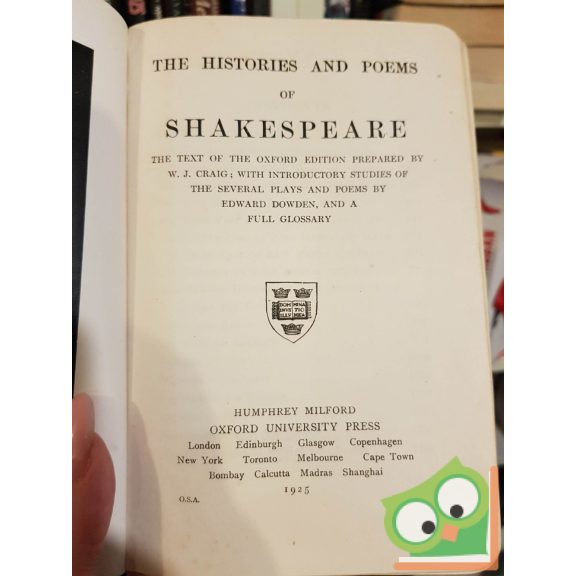 William Shakespeare: The histories and poems of Shakespeare