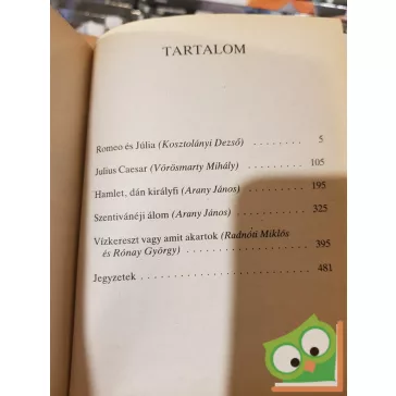 William Shakespeare: Öt dráma 1.