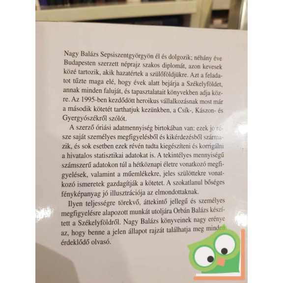 Sepsiszéki Nagy Balázs: Székelyföld falvai a huszadik század végén II. (ritka)