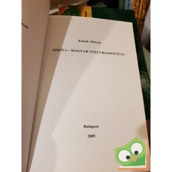 Kakuk Mátyás: Szkíta-magyar nyelvhasonlítás