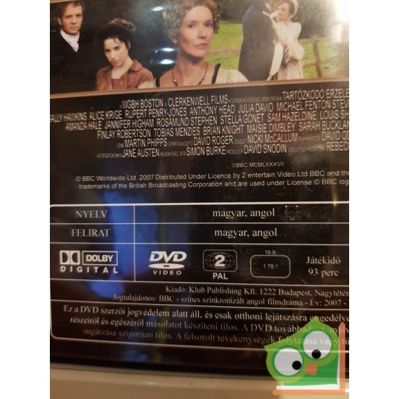 Jane Austen: Tartózkodó érzelem (BBC DVD)