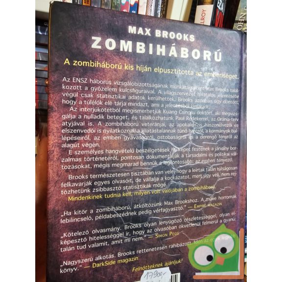 Max Brooks: World War Z - Zombiháború (Nagyon ritka, keményfedeles)